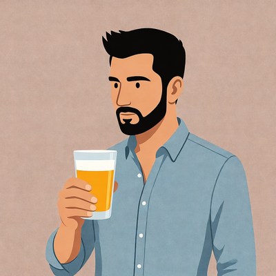 Man holding beer glass