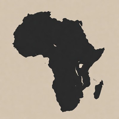 Black Silhouette of Africa Map