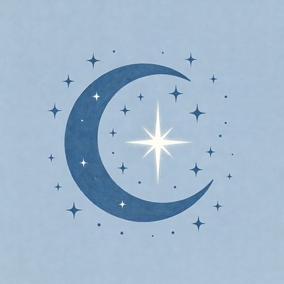 Crescent Moon with Stars