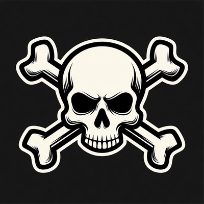 Skull and Crossbones Illustration