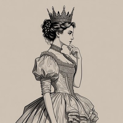 Victorian woman wearing crown