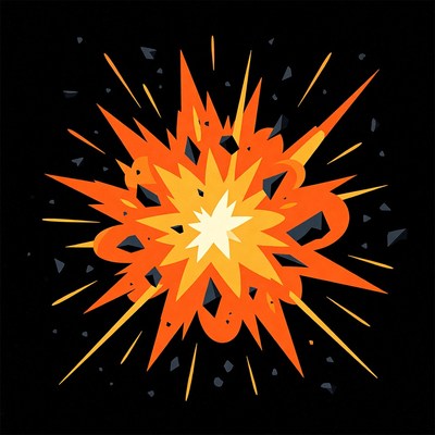 Orange Explosion Burst Illustration
