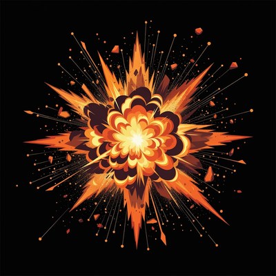 Exploding Fire Burst Illustration