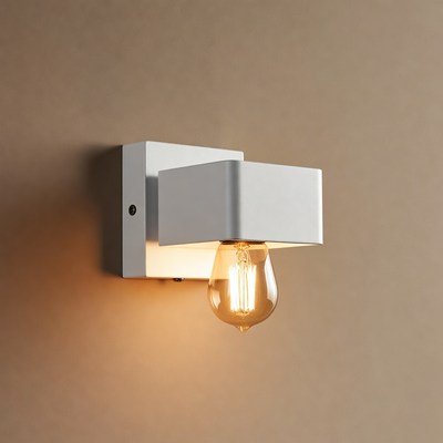 White wall-mounted Edison bulb light