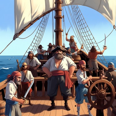 Pirate Crew on Ship