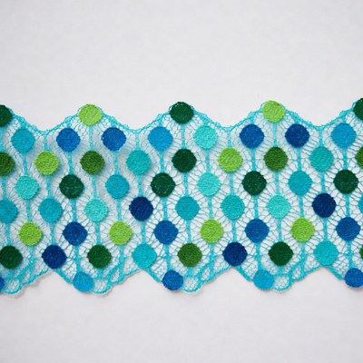 Turquoise scalloped crochet lace trim