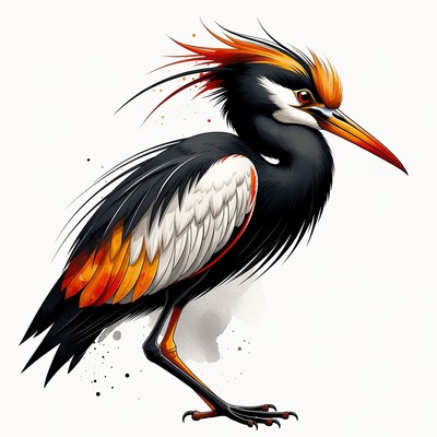 Vibrant Crested Kingfisher Illustration