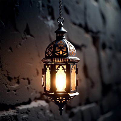 Glowing Moroccan Lantern Hanging