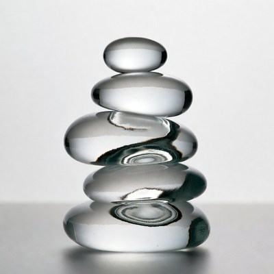 Stacked Clear Glass Rocks