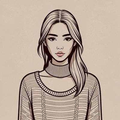 Asian woman in turtleneck sweater