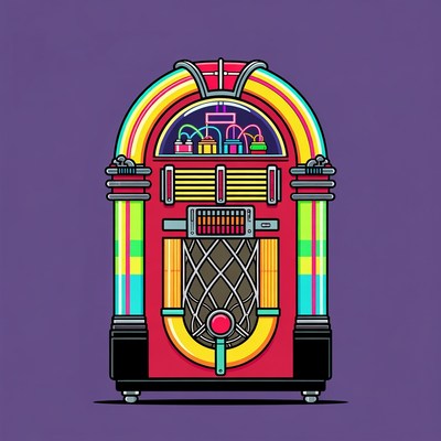 Colorful Retro Jukebox Illustration
