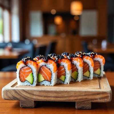 Salmon Avocado Sushi Rolls