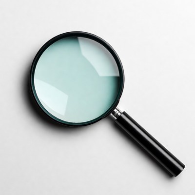 Magnifying glass on white background