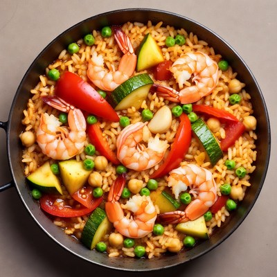 Shrimp Paella with Vegetables