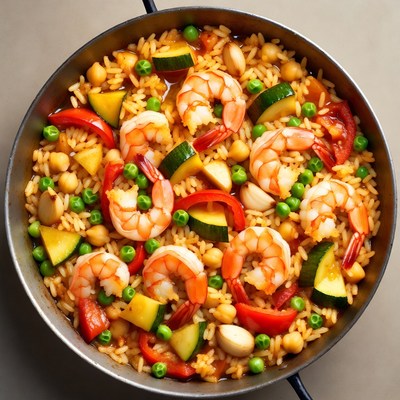 Shrimp Paella with Vegetables