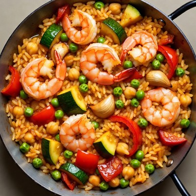 Shrimp Paella with Vegetables
