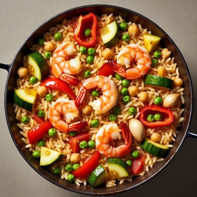 Shrimp Paella with Vegetables