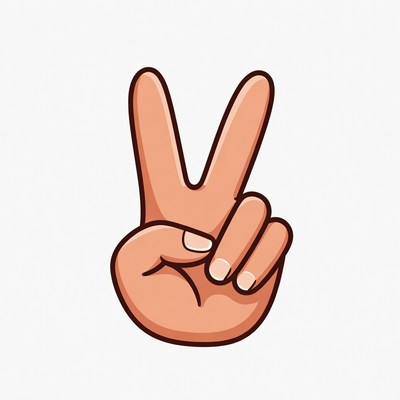 Cartoon Hand Making Peace Sign