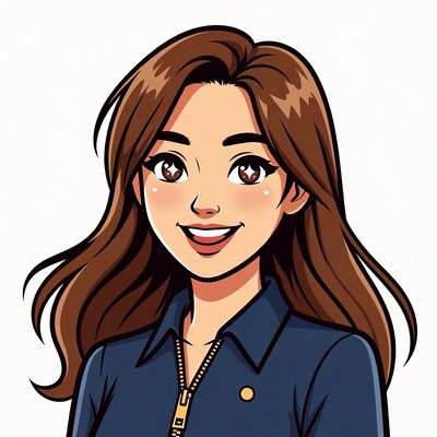 Smiling Asian woman illustration