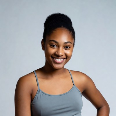 Smiling African-American woman in tank top