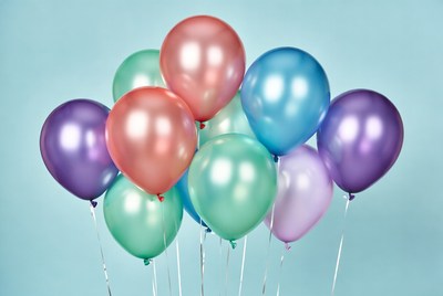 Colorful Balloons on Blue Background