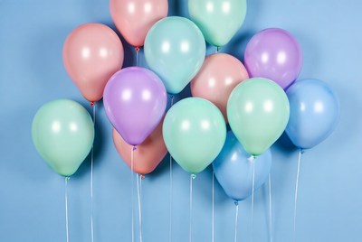 Colorful Balloons on Blue Background