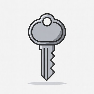 Gray Key Illustration