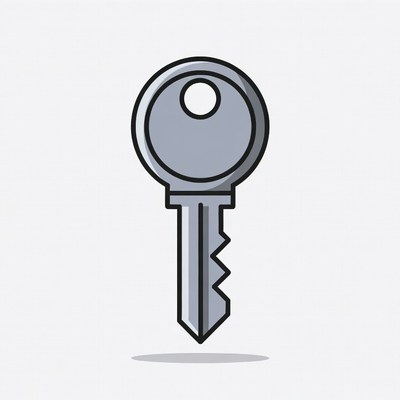 Gray Key Illustration