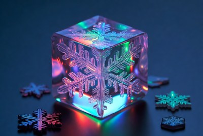 Iridescent Snowflake Ice Cube