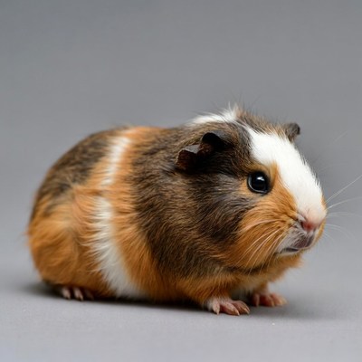 Guinea Pig on Gray Background