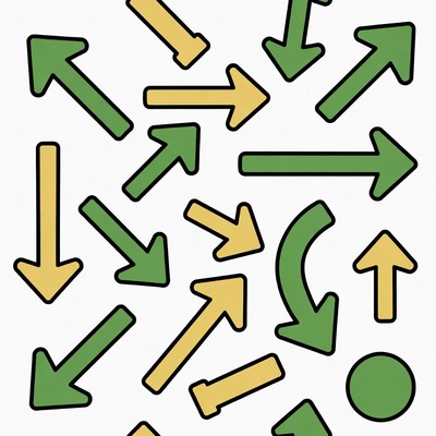 Green and Yellow Arrows Clipart