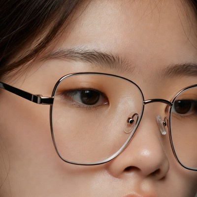 Asian woman wearing glasses close-up
