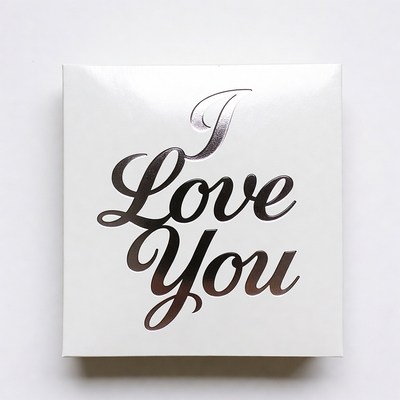 White box with I Love You text