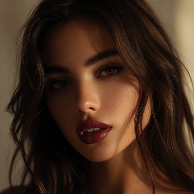 Beautiful woman with dark hair