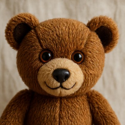 Cute brown teddy bear close-up