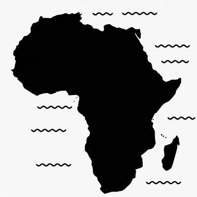 Black Silhouette of Africa Continent