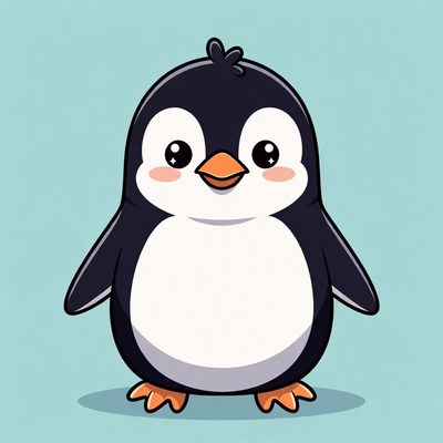 Cute cartoon penguin illustration