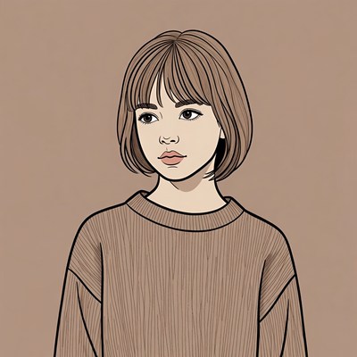 Asian girl with bob haircut