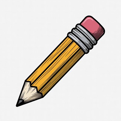 Yellow pencil with eraser