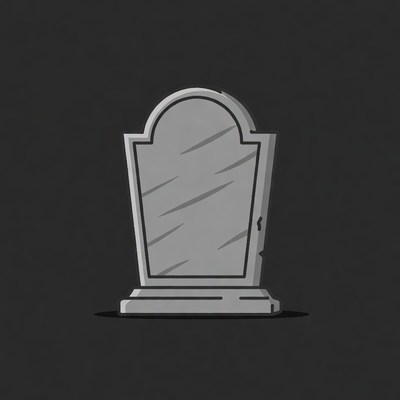 Cartoon gravestone on black background