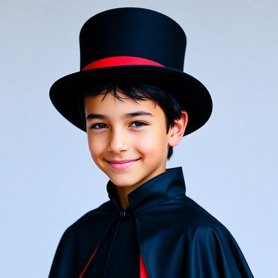 Boy in Top Hat and Cape