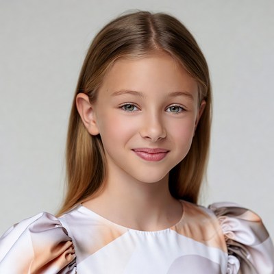 Smiling girl in puffy dress