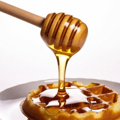Honey Dripping on Waffle