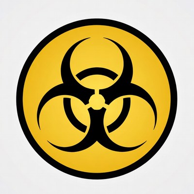 Yellow Biohazard Symbol Icon