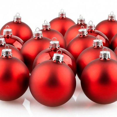 Shiny Red Christmas Ornaments