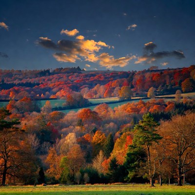 Autumn Forest Hills Landscape