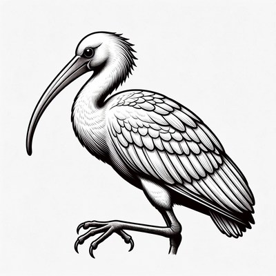 Ibis bird illustration