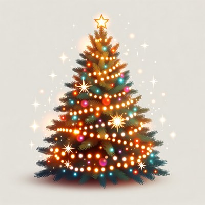 Festive Christmas Tree with Lights