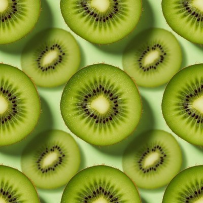 Kiwi Slices Pattern on Green