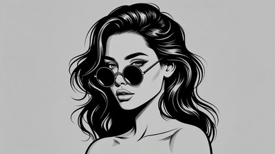 Woman with sunglasses illustration